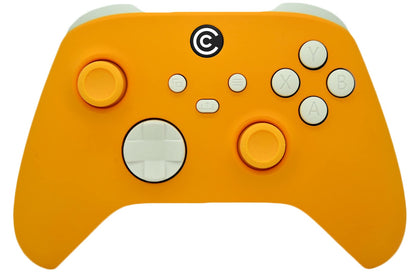 Custom Controllerzz Wireless Controller for PC - Yellow with White Inserts, Designer Series, Multiple Designs Available