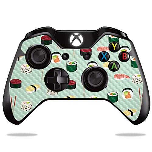 MightySkins Carbon Fiber Skin for Microsoft Xbox One or One S Controller - Sushi | Protective  Durable Textured Carbon Fiber Finish | Easy to Apply  Remove  and Change Styles | Made in The USA