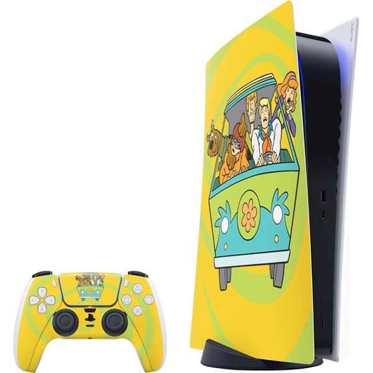 Skinit Decal Gaming Skin Compatible with PS5 Bundle - Officially Licensed Scooby Doo Mystery Machine Van Design