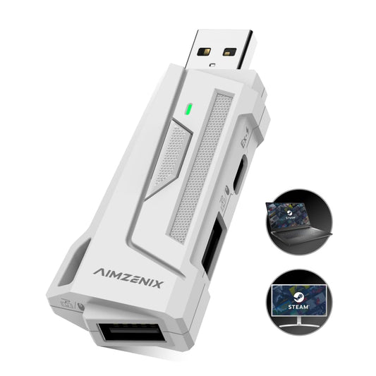 AIMZENIX AX200 Keyboard and Mouse Adapter, Compatible with PC, Nintendo Switch, Nintendo Switch 2, Tunable Smart Assist via App,