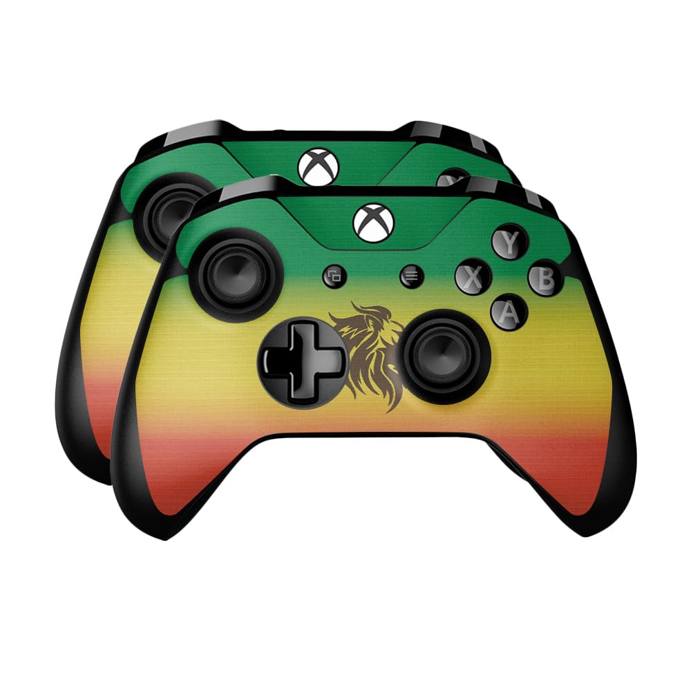 Skin Compatible with Microsoft Xbox One Controller (2 Pack) - Rasta Lion - Premium 3M Vinyl Protective Wrap Decal Cover - Easy to Apply | Crafted in The USA by MightySkins