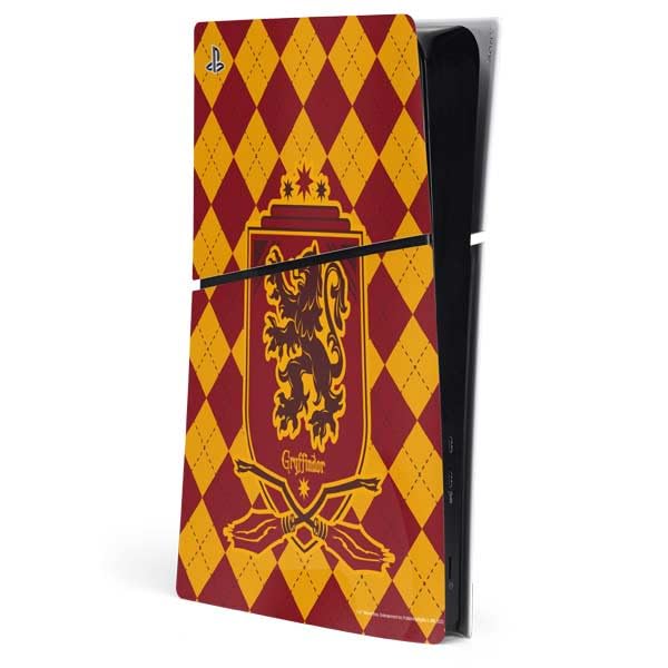 Skinit Decal Gaming Skin Compatible with PS5 Slim Digital Edition Console - Officially Licensed Wizarding Worlds Harry Potter Gryffindor Huse Crest Design