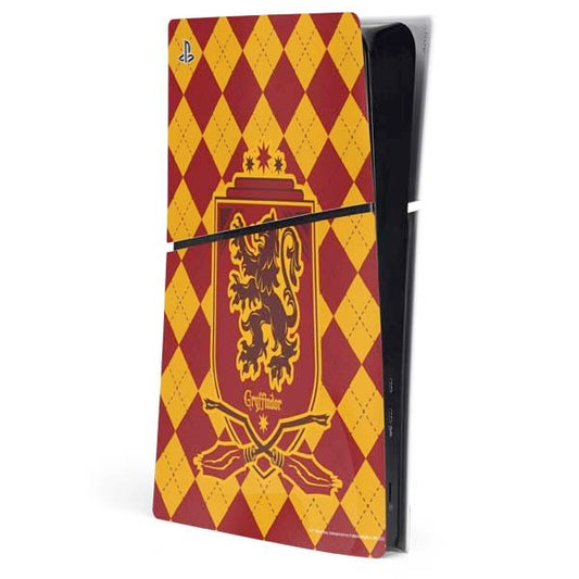 Skinit Decal Gaming Skin Compatible with PS5 Slim Digital Edition Console - Officially Licensed Wizarding Worlds Harry Potter Gryffindor Huse Crest Design