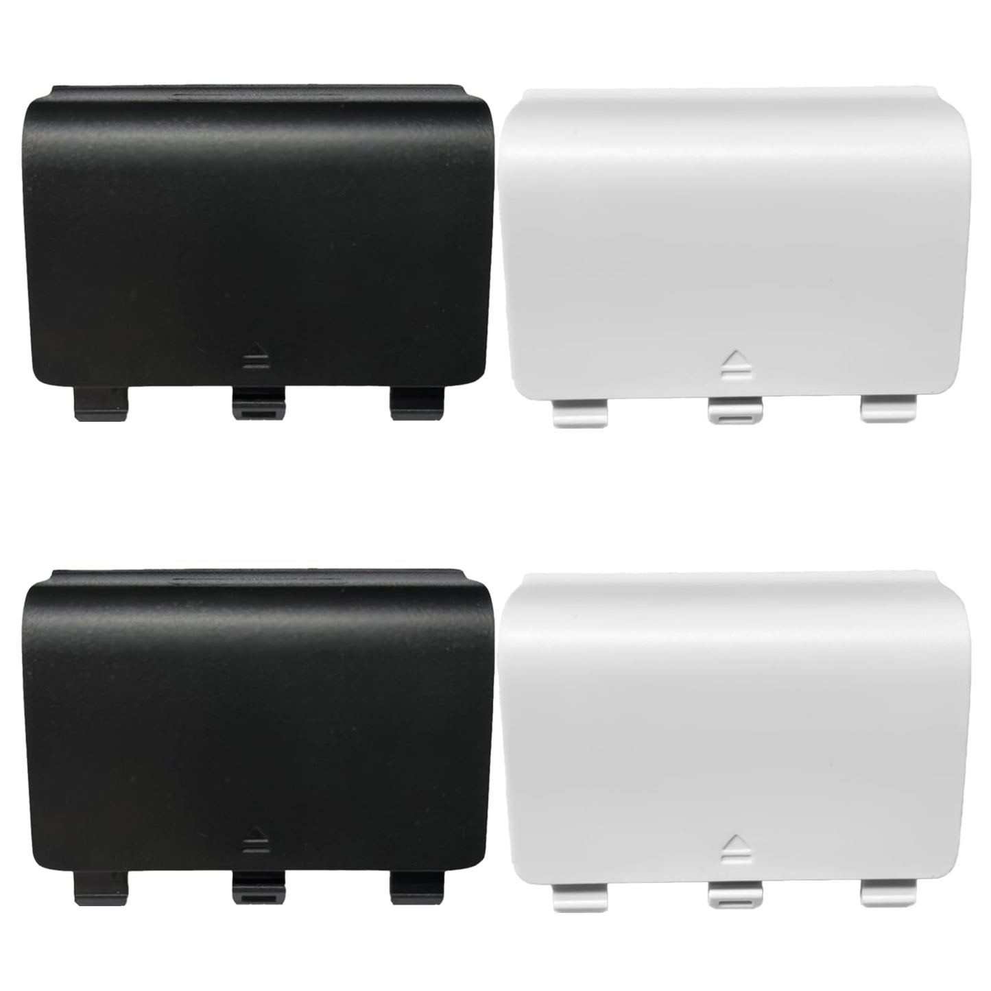 Dogxiong 4 Pack Battery Back Cover for Xbox One/One S/One X Controller  One Controller Battery Cover Door Battery Back Shell Repair Part Compatible with Xbox One/One S/One X Controller (Black White)