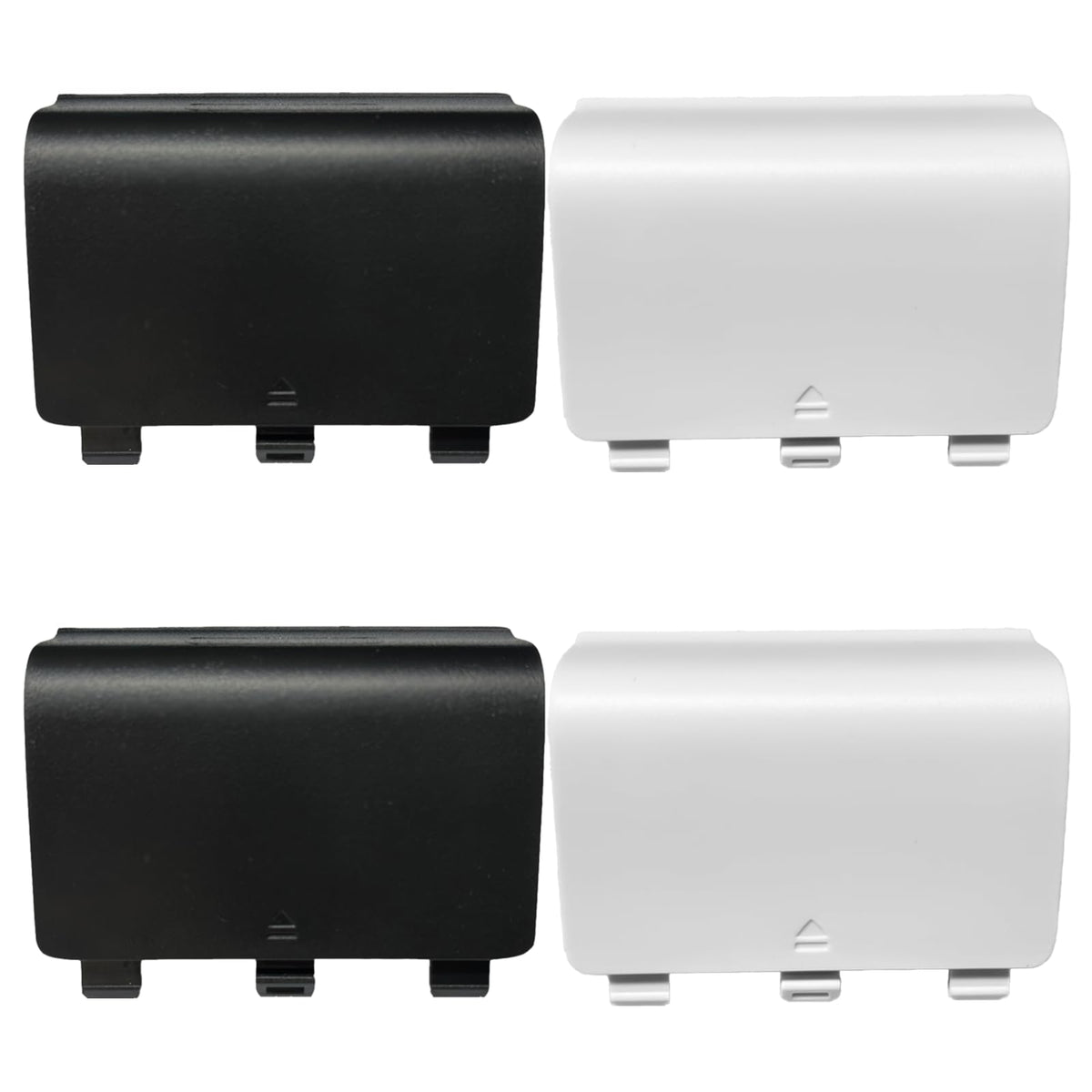 Dogxiong 4 Pack Battery Back Cover for Xbox One/One S/One X Controller  One Controller Battery Cover Door Battery Back Shell Repair Part Compatible with Xbox One/One S/One X Controller (Black White)