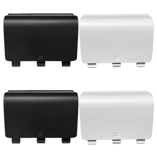 Dogxiong 4 Pack Battery Back Cover for Xbox One/One S/One X Controller  One Controller Battery Cover Door Battery Back Shell Repair Part Compatible with Xbox One/One S/One X Controller (Black White)