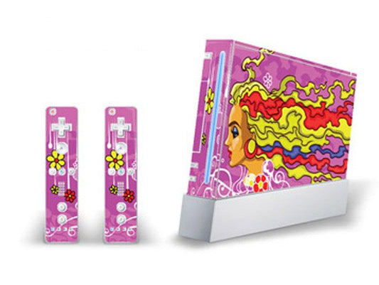 MIGHTY SKINS Skin Decal for Nintendo Wii Console & Wiimote Controllers - Flower Power, Pink