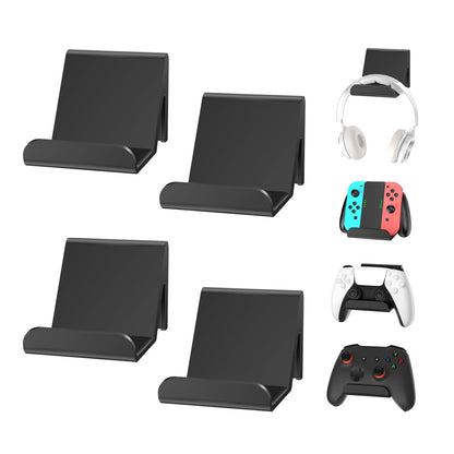 6amLifestyle Controller Holder Stand 4 Pack - Anti-Slip Pads for PS5, PS4, Xbox One, Switch - Black Wall Mount Accessories