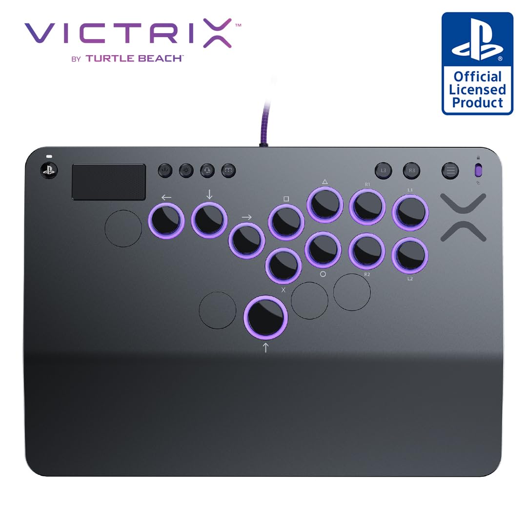 Turtle Beach Victrix Pro KO Leverless All Button Fight Stick for PlayStation 5  Officially Licensed PS5|PS4  Windows 10/11 PC  Customizable eSports Tournament Ready Controller  Gray