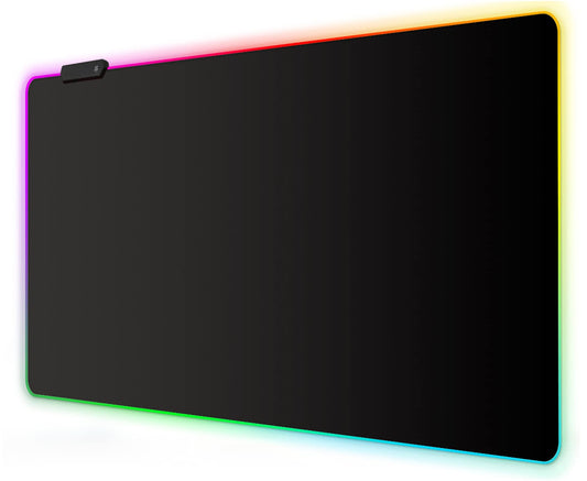 Meffort Inc RGB Gaming Mouse Pad - Large LED Gaming Mouse Mat with Custom Design Stitched Edges (23.6 x 13.7 Inch  Black)
