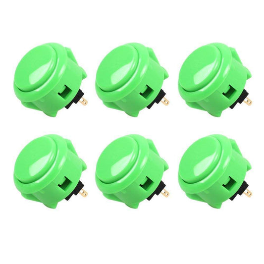 SANWA 6 pcs OBSF-30 Original Push Button 30mm - for Arcade Jamma Video Game & Arcade Joystick Games Console (Green) SatNWA