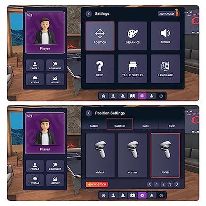 AMVR Table Tennis Paddle Grip Handle for Oculus Quest 2 - Blue & Red, Perfect for Eleven Table Tennis VR Game