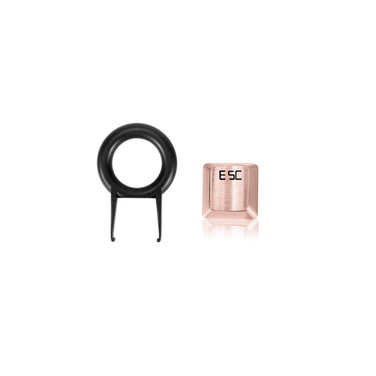 Fitlink Stainless Steel Metal Keycaps with Key Puller for Mechanical Keyboard Cherry Mx Switch(Esc Rose Gold)