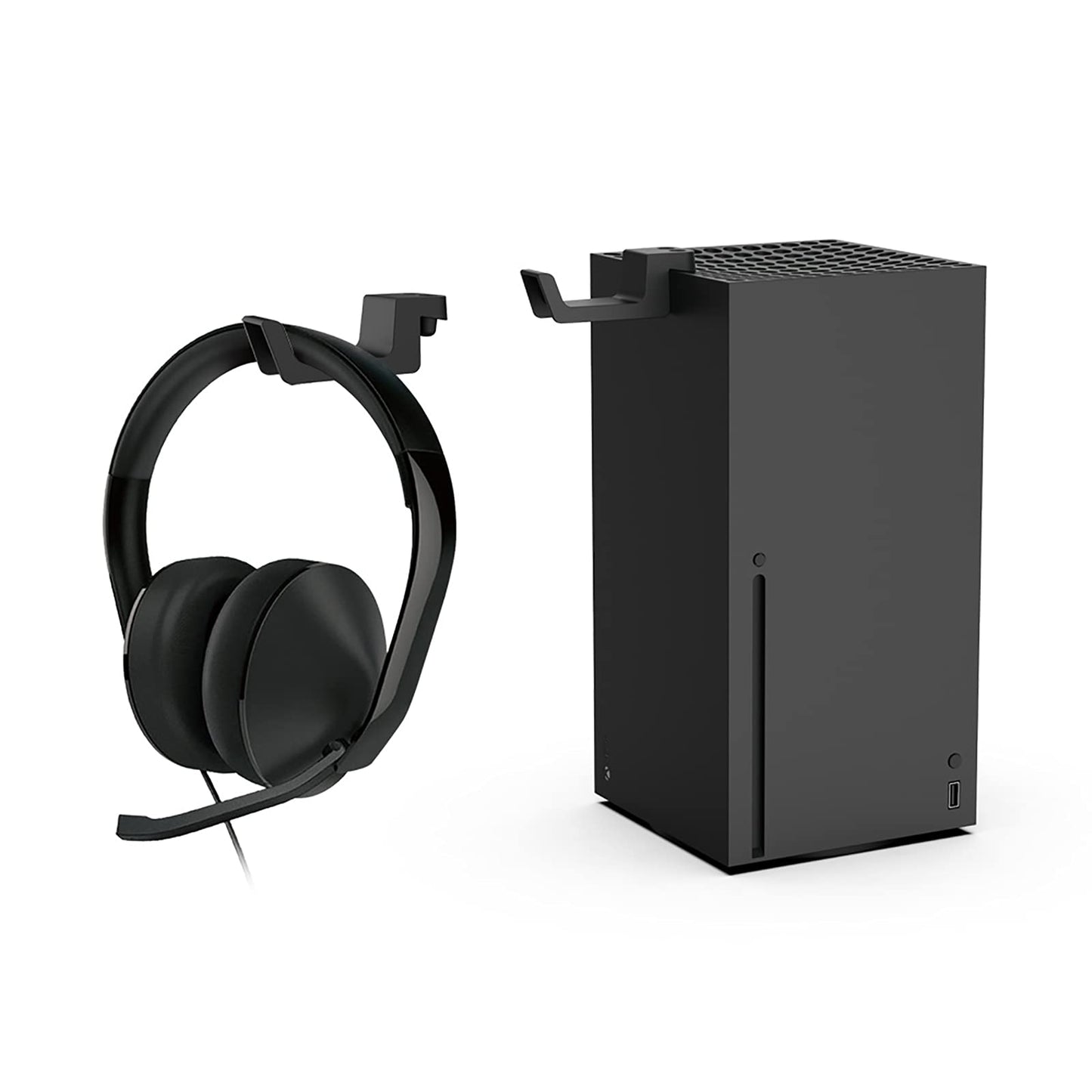 ECHZOVE Xbox Series X Headset Hook - Black Plastic Holder for Xbox Accessories