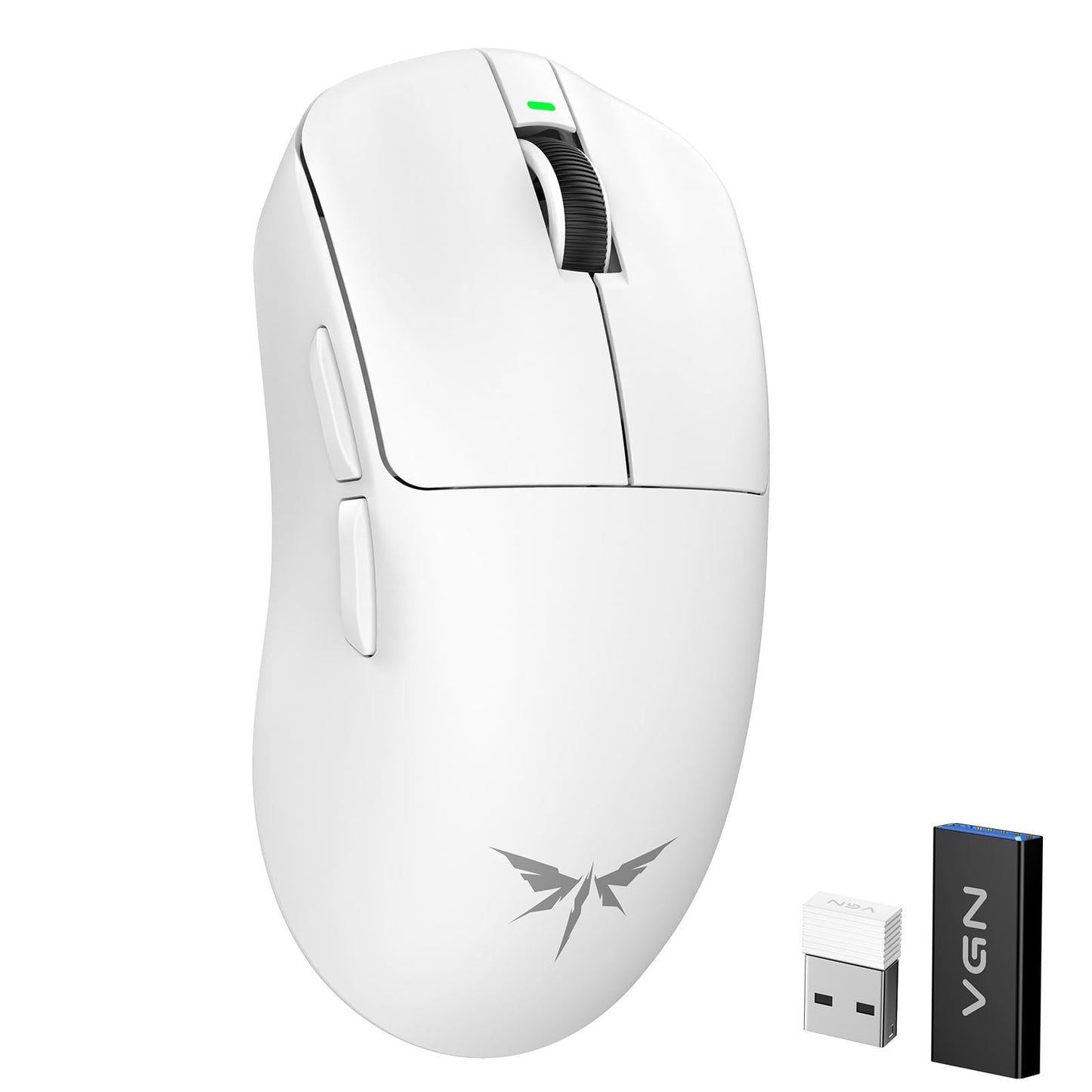 VGN F1 MOBA Wireless Gaming Mouse  4K Polling Wired/Wireless Gamer Mice with 26K Optical Sensor  55g Lightweight  200h Battery Life  6 Programmable Buttons  USB-C Charging  for PC/Mac/Laptop  White