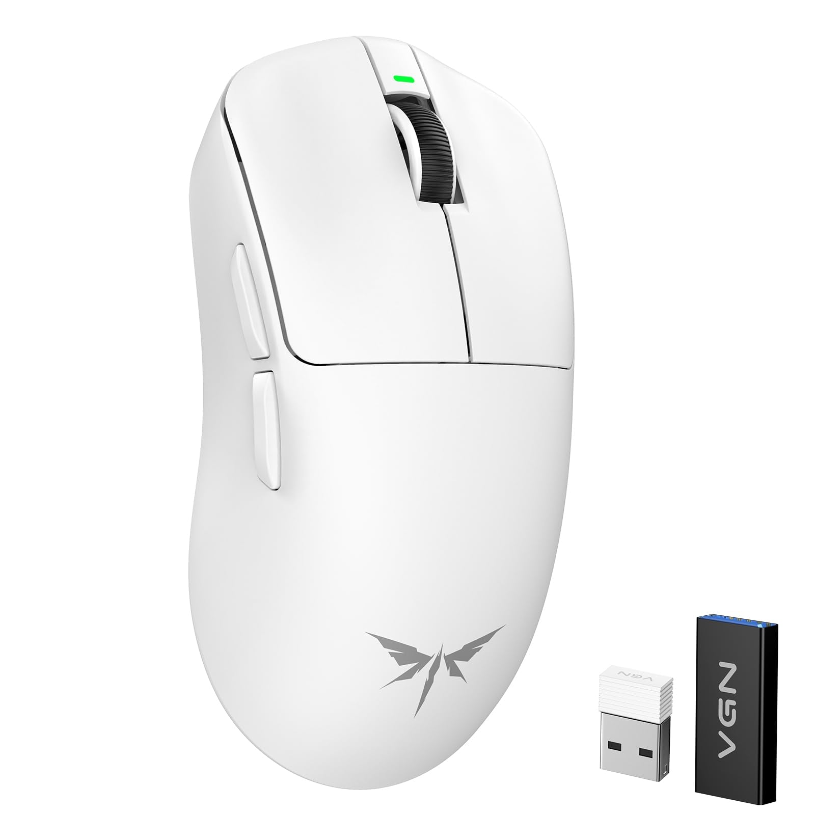 VGN F1 MOBA Wireless Gaming Mouse  4K Polling Wired/Wireless Gamer Mice with 26K Optical Sensor  55g Lightweight  200h Battery Life  6 Programmable Buttons  USB-C Charging  for PC/Mac/Laptop  White