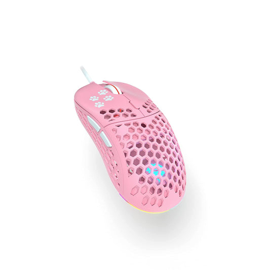 Clutch Ghost M1 Gaming Mouse - Belle Delphine Edition - Ultralight RGB with PixArt 3360 Sensor - Lightweight Sleeve Cord - 50G