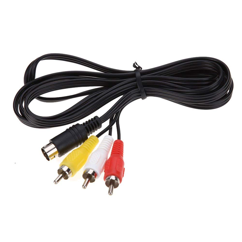CHILDMORY 1.8m AV Cable, 9Pin to RCA Connection, Black - Compatible with Genesis 2 & 3