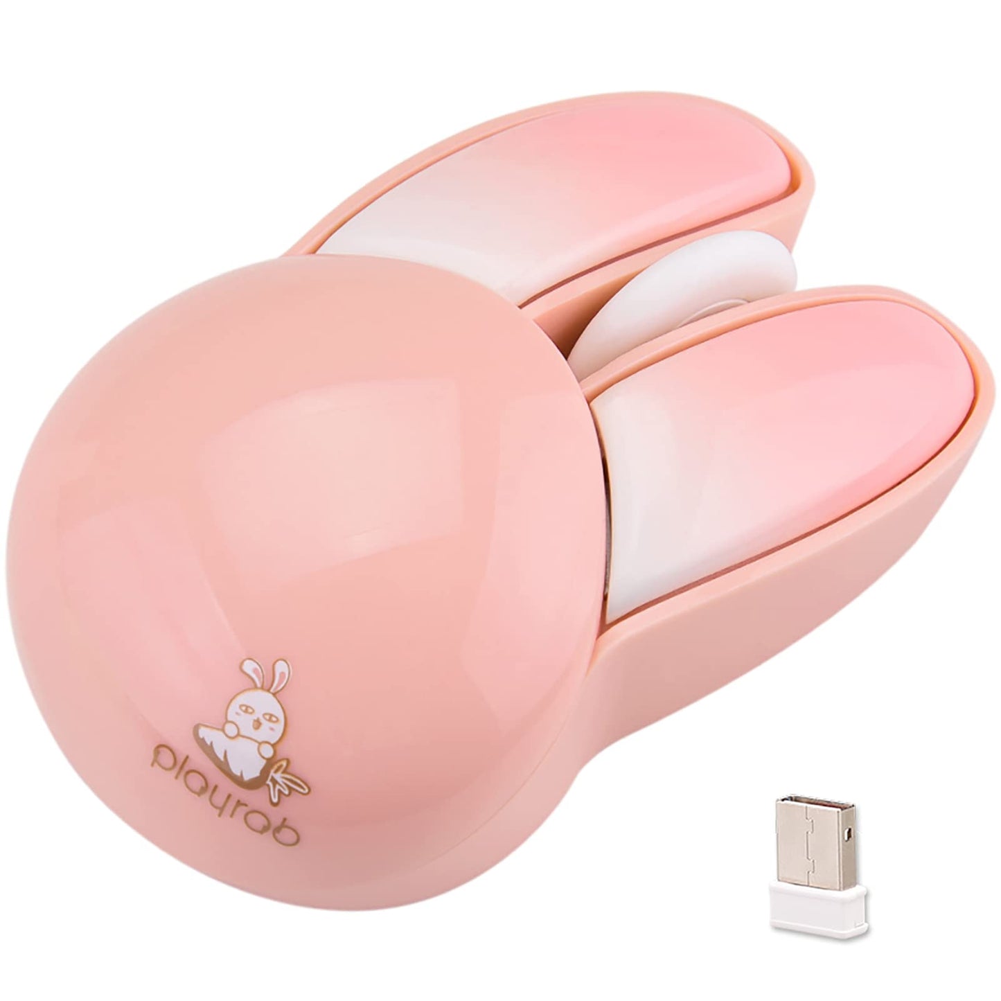 Lomiluskr Wireless Bunny Mouse - Lightweight, Soundless, 2.4G, Pink Kawaii Design for Girls and Kids