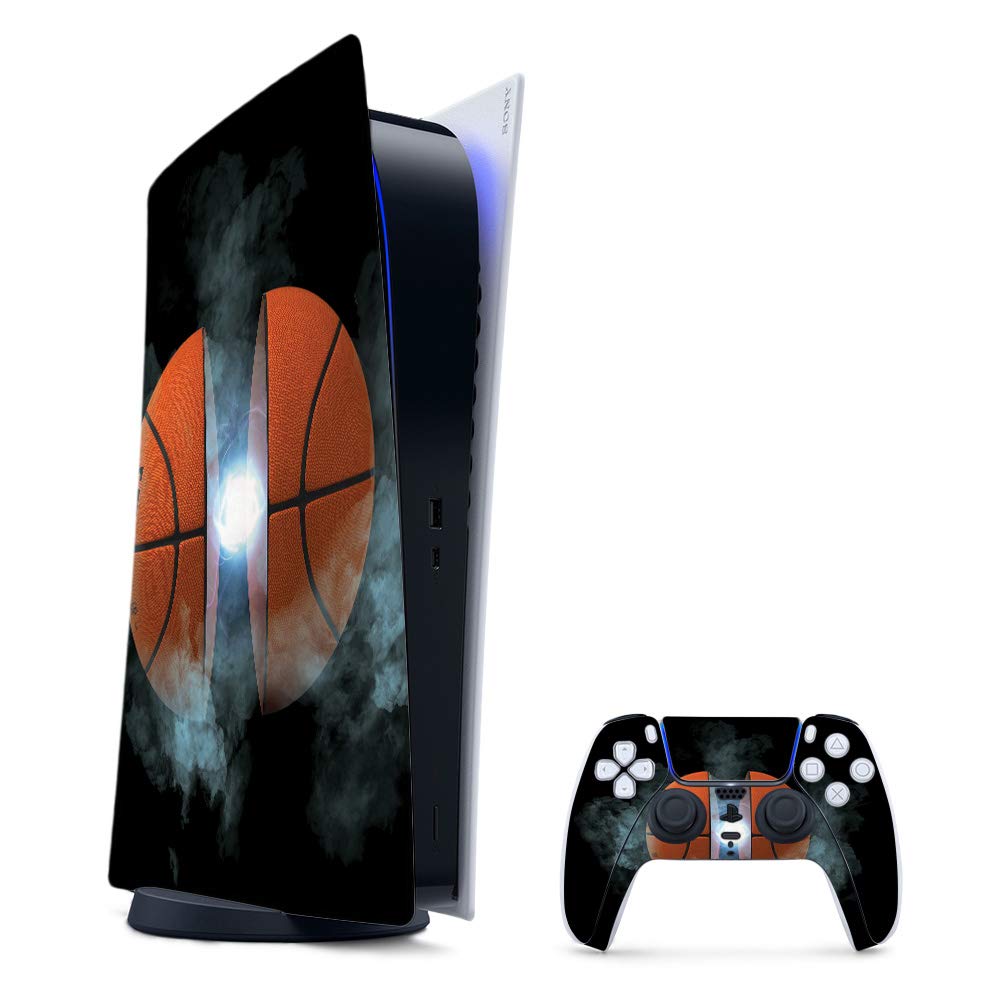 MightySkins Gaming Skin for PS5 / PlayStation 5 Digital Edition Bundle - Basketball Orb | Protective Viny wrap | Easy to Apply and Change Styles | Made in The USA