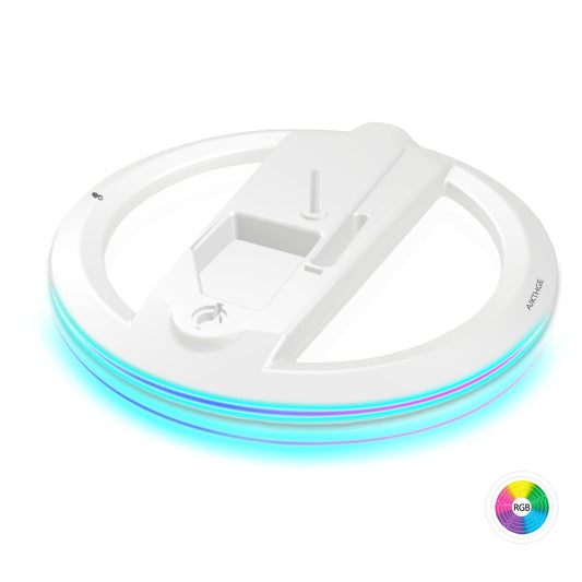 AJKTHGE RGB Vertical Stand for PS5/PS5 Slim/Pro – 14 Light Modes, White, Model P0901