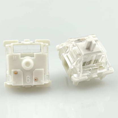 Kutethy Gateron G White Clear Pro Switches - Pre-lubed 3pin RGB SMD Linear for Gaming Mechanical Keyboards (108 PCS, Clear)