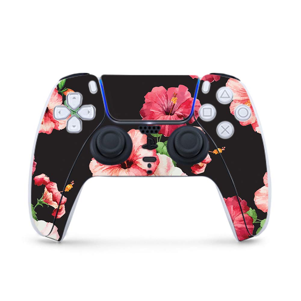 MightySkins Gaming Skin for PS5 / Playstation 5 Controller - Hibiscus | Protective Viny wrap | Easy to Apply and Change Style | Made in The USA