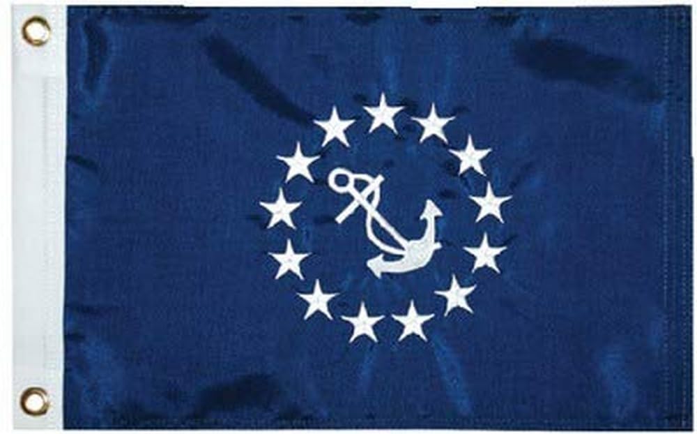 TaylorMade 93076 Nylon Officer Flag, 12 x 18 - Commodore , Blue