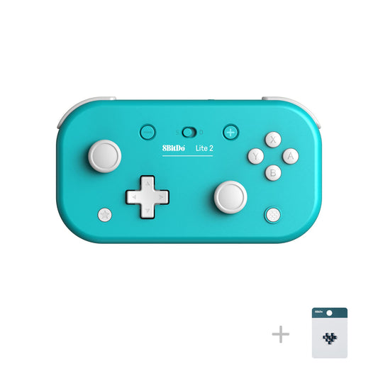 8Bitdo Lite 2 Bluetooth Controller with Motion Controls  Linear Motors Vibration  Joysticks  Triggers and D-pad  Wireless Gamepad for Switch  Android & Raspberry Pi (Turquoise)