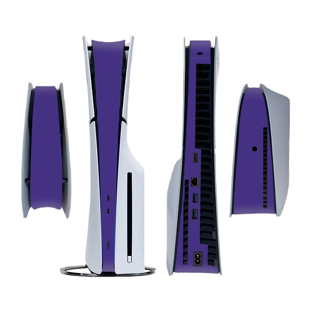 Side Sticker for PS5 Slim Disc Console Centre Skin Console Skin Decal Vinyl Decal (Dark Purple)