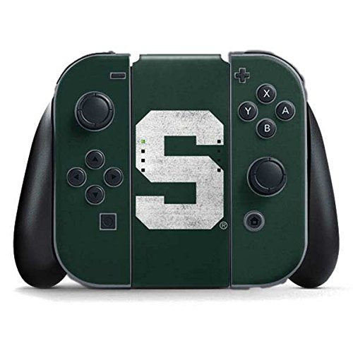 Skinit Decal Gaming Skin Compatible with Nintendo Switch (2017-2021) Joy-Con Controller - Officially Licensed Michigan State University Spartans Away Grey S Design