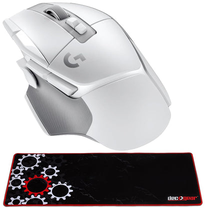 Logitech G502 X Lightspeed Wireless Gaming Mouse Bundle - White, Includes Deco Gear Large Extended Mouse Pad 12 x 32 inch