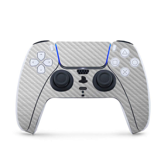 MightySkins Carbon Fiber Gaming Skin for PS5 / PlayStation 5 Controller - Cold Steel | Durable Textured Carbon Fiber Finish | Easy to Apply and Change Style | Made in The USA