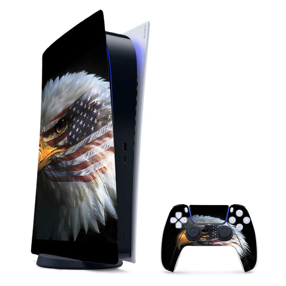 MightySkins Gaming Skin for PS5 / PlayStation 5 Digital Edition Bundle - Eagle Eye | Protective Viny wrap | Easy to Apply and Change Style | Made in The USA