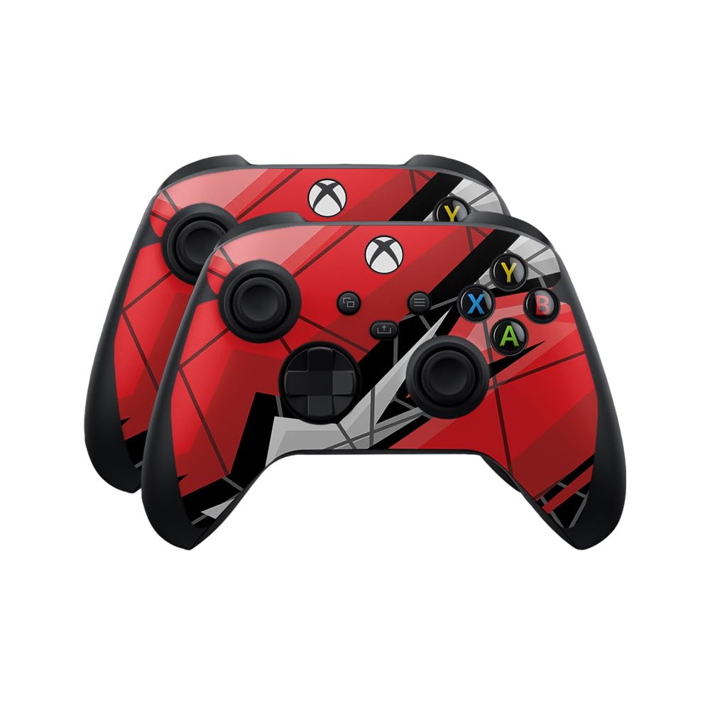 Skin Compatible with Microsoft Xbox Series X|S Controller (2 Pack) - Polygon Grunge - Premium 3M Vinyl Protective Wrap Decal Cover - Easy to Apply | Crafted in The USA by MightySkins