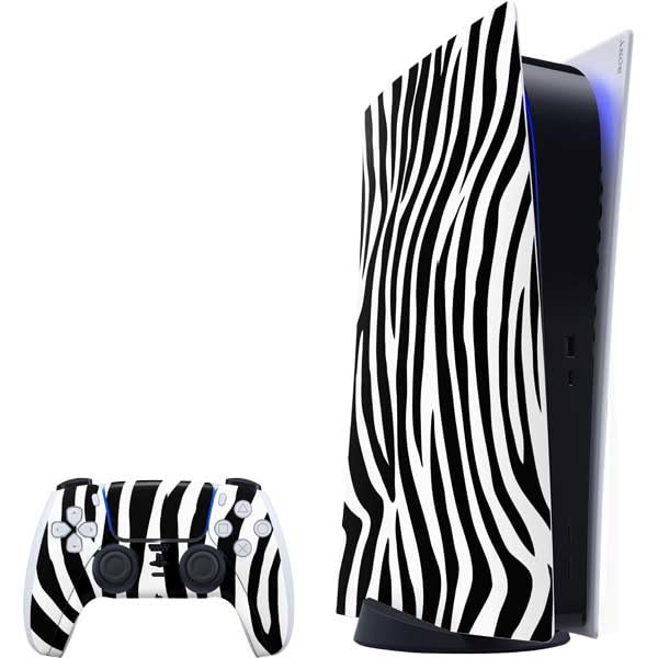 Skinit Decal Gaming Skin Compatible with PS5 Bundle - Zebra Print Design