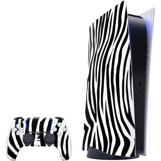 Skinit Decal Gaming Skin Compatible with PS5 Bundle - Zebra Print Design