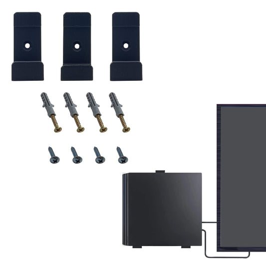 Onyehn Wall Mount Holder(Carbon Fiber) on Wall for PS4 Slim Console with Screws Mount Behind TV