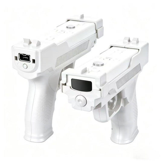 DSDFPFG Motion Plus Gun for Nintendo Wii and Wii U Remote Controller - Gaming Accessories Controller Attachment for Wii and Wii U Games  Shooting Games - Set of 2  White