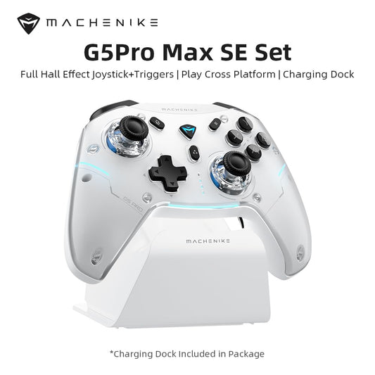 Machenike G5PRO Max SE 1000HZ Wireless Gaming Controller for NS/PC/iOS/Android with Charging Dock PC Controller Hall Effect Joystick&control buttons/Gyroscope RGB Backlight