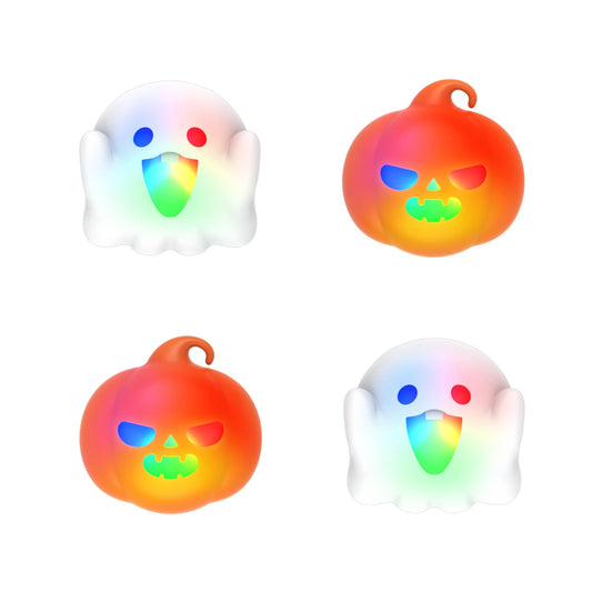 PlayVital Halloween Illuminated LED Thumb Grips for PS5  Edge  PS4 Controller  Hallows Joystick Caps for Xbox Series X/S  Xbox One  Elite Series 2  Switch Pro Controllers - Spooky Ghost with Pumpkin