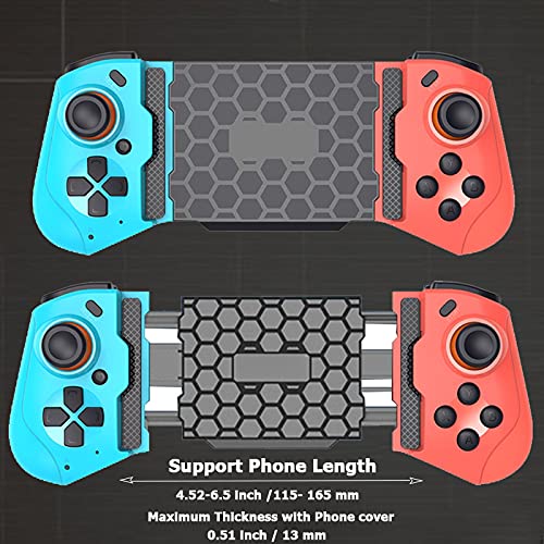 Megadream Mobile Gaming Controller - Wireless Gamepad for iPhone, Android, PC - Red+Blue - 18+ Hour Battery Life