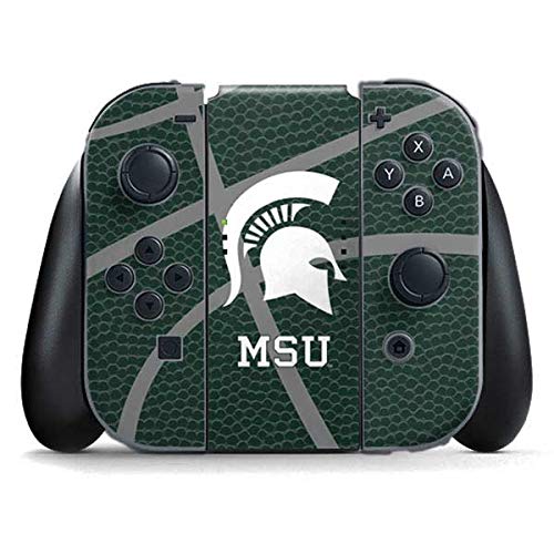Skinit Decal Gaming Skin Compatible with Nintendo Switch (2017-2021) Joy-Con Controller - Officially Licensed Michigan State University Green Basketball Design