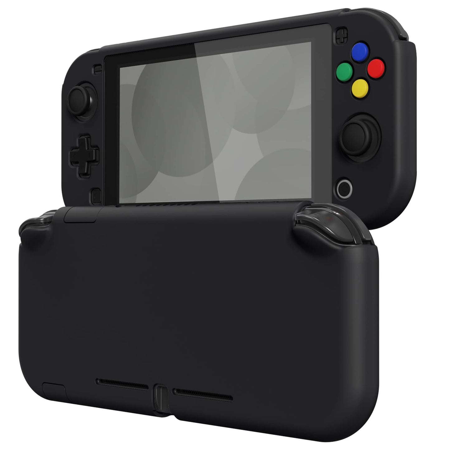 eXtremeRate PlayVital Black Protective Grip Case for Nintendo Switch Lite  Hard Cover Protector for Nintendo Switch Lite - Screen Protector & Thumb Grips & Buttons Caps Stickers Included