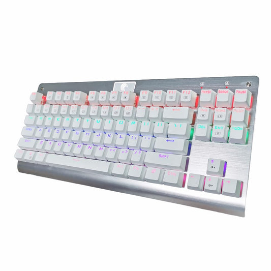 MarsHopper Z-77 75% Mechanical Keyboard - 87-Key Tenkeyless  Outemu Tactile Brown Switches  White Design  Multi-Color RGB Backlight  N-Key Rollover  Multiple Lighting Modes
