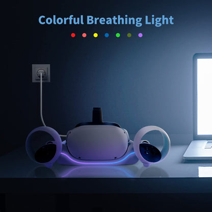 VeeR Quest 2 Charging Dock - VR Headset Stand, USB-C Wall Mount Charger, White, Model CD0809