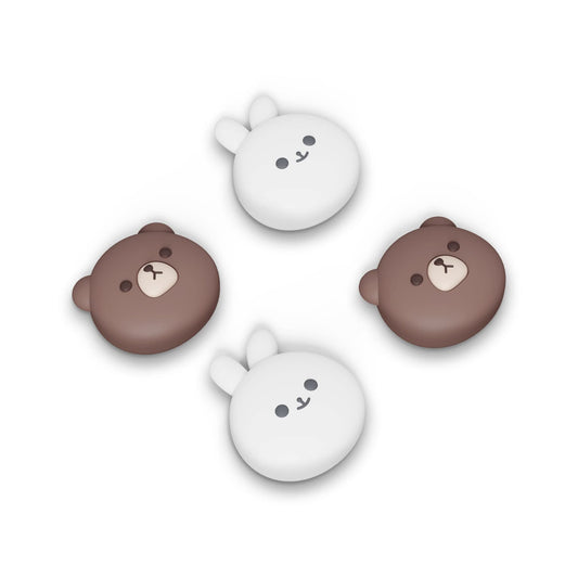 PlayVital Joystick Caps for Nintendo Switch  Thumbstick Grips for Switch Lite  Analog Cover for OLED Joycon Thumb Grip Caps - Chubby Bear & Smiley Bunny