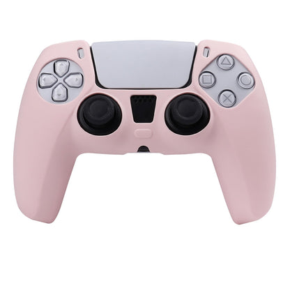 RALAN PurePink Silicone Grip Cover for PS5 Controllers with Non-Slip Design & 2 Thumb Caps