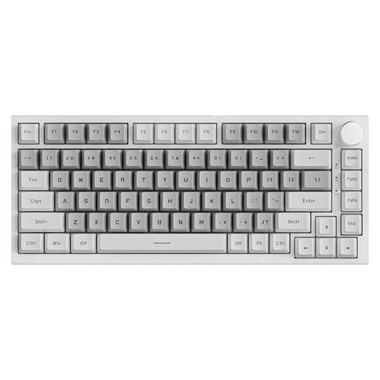 AK820 Wired 75% Mechanical Keyboard  Hot-Swappable Gasket-Mounted Gaming Keyboard with Similar HP Switches  81 PBT Keycaps White-Grey Layout  Multimedia Keys Knob  White Backlit