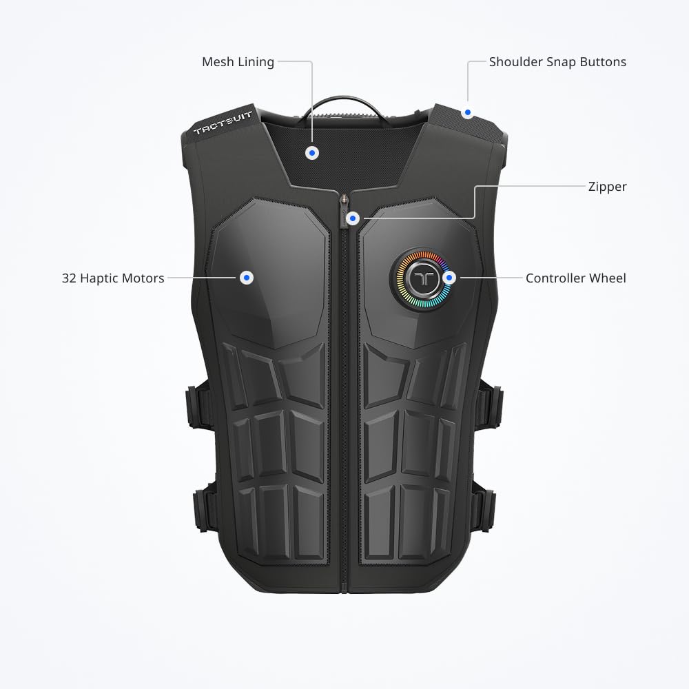 bHaptics TactSuit Pro - Immersive Haptic Vest for VR & Gaming, 32 Feedback Motors, Model BHAP-TS-PRO